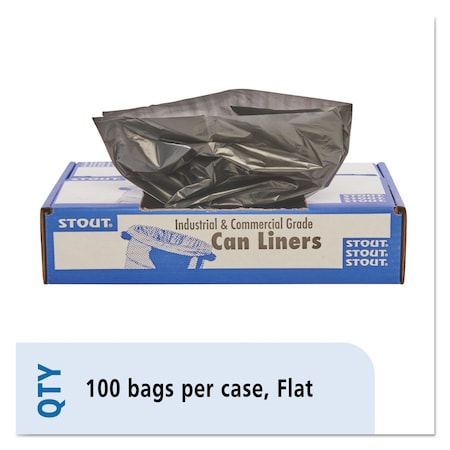 Stout 56 gal Trash Bags, 43 in x 49 in, Extra Heavy-Duty, 1.5 mil, Brown/Black, 100 PK T4349B15